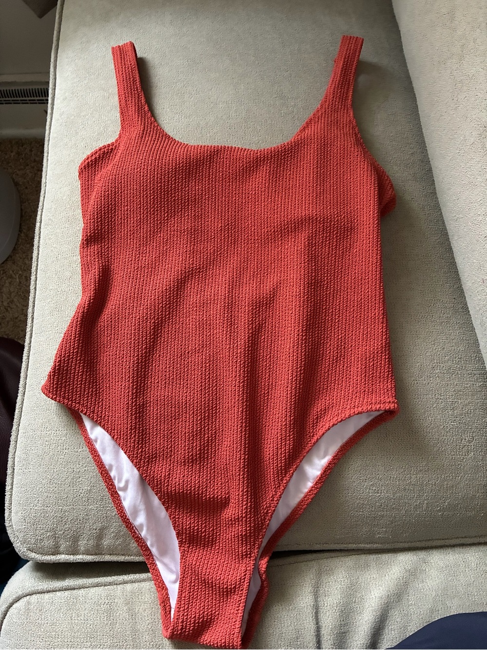 PINK Victoria's Secret Coral Textured One-Piece Swimsuit